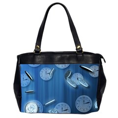 Time Clock Watch Hours Oversize Office Handbag (2 Sides) by Bajindul