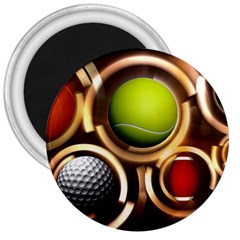 Sport Ball Tennis Golf Football 3  Magnets by Bajindul