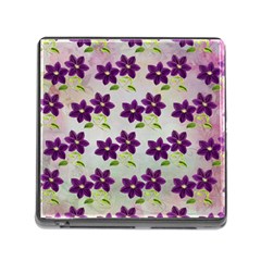 Purple Flower Memory Card Reader (square 5 Slot)