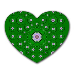 Stars Of Bleeding Hearts In Green Heart Mousepads by pepitasart