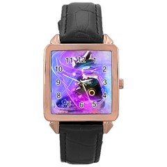 Ski Boot Ski Boots Skiing Activity Rose Gold Leather Watch 