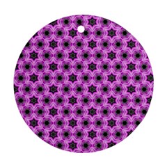 Background Wallpaper Pattern Pink Black Ornament (round)