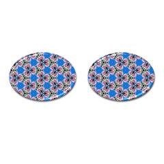 Pattern Sequence Motif Design Plan Floral Cufflinks (oval) by Pakrebo