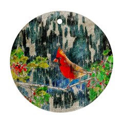 Texture Art Decoration Abstract Bird Nature Ornament (round)