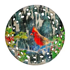 Texture Art Decoration Abstract Bird Nature Ornament (round Filigree)