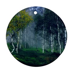 Birch Forest Nature Landscape Ornament (round) by Pakrebo