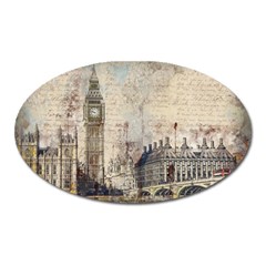 London Westminster Bridge Building Oval Magnet by Pakrebo