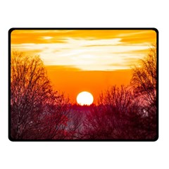 Sun Evening Sunset Sky Landscape Fleece Blanket (small) by Pakrebo