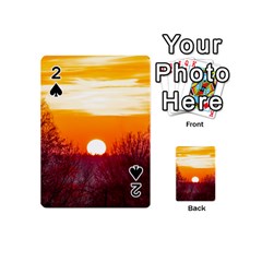 Sun Evening Sunset Sky Landscape Playing Cards Double Sided (mini) by Pakrebo