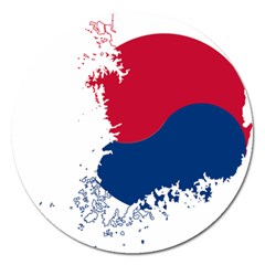 Flag Map Of South Korea Magnet 5  (round) by abbeyz71