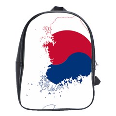 Flag Map Of South Korea School Bag (large) by abbeyz71