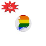 LGBT Flag Map of South Korea 1  Mini Buttons (10 pack)  Front