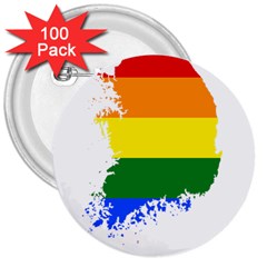 Lgbt Flag Map Of South Korea 3  Buttons (100 Pack)  by abbeyz71
