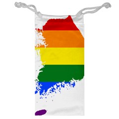 Lgbt Flag Map Of South Korea Jewelry Bag by abbeyz71