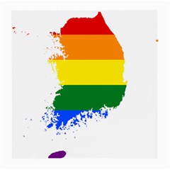 Lgbt Flag Map Of South Korea Medium Glasses Cloth by abbeyz71