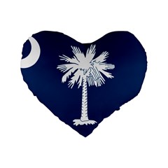 South Carolina State Flag Standard 16  Premium Flano Heart Shape Cushions by abbeyz71