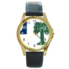 First Proposed South Carolina Flag Round Gold Metal Watch by abbeyz71