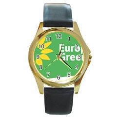 Logo Of The European Green Party Round Gold Metal Watch by abbeyz71