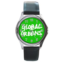 Logo Of Global Greens  Round Metal Watch by abbeyz71