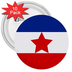 Flag Of Yugoslav Partisans 3  Buttons (10 Pack)  by abbeyz71