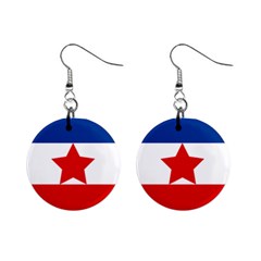 Flag Of Yugoslavia, 1941-1946 Mini Button Earrings by abbeyz71