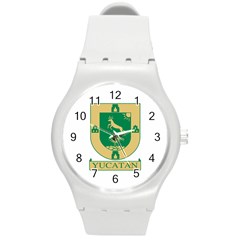 Flag Of State Of Yucatán Round Plastic Sport Watch (m) by abbeyz71