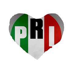 Logo Of Partido Revolucionario Institucional - Pri Standard 16  Premium Heart Shape Cushions by abbeyz71