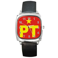 Logo of Mexico s Labor Party Square Metal Watch