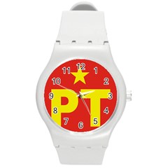 Logo of Mexico s Labor Party Round Plastic Sport Watch (M)