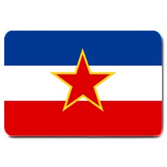 Civil Ensign Of Yugoslavia, 1950-1992 Large Doormat  by abbeyz71