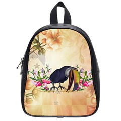 Funny Coutan With Flowers School Bag (small) by FantasyWorld7