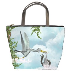 Funny Stork With Creepy Snake Baby Bucket Bag by FantasyWorld7