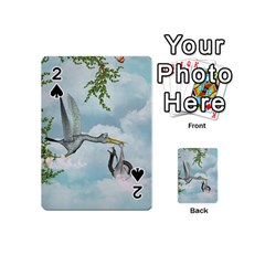 Funny Stork With Creepy Snake Baby Playing Cards Double Sided (mini) by FantasyWorld7