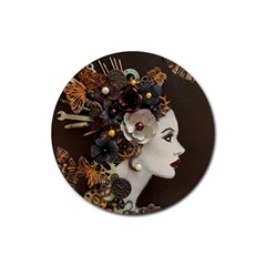 Mechanical Beauty  Rubber Round Coaster (4 Pack)  by CKArtCreations