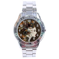 Mechanical Beauty  Stainless Steel Analogue Watch