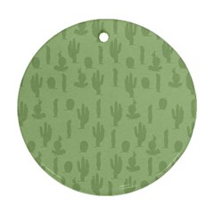 Cactus Pattern Round Ornament (two Sides) by Valentinaart