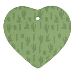 Cactus Pattern Heart Ornament (two Sides)