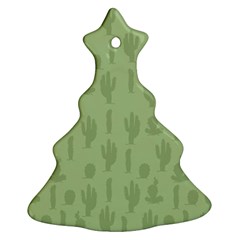 Cactus Pattern Christmas Tree Ornament (two Sides) by Valentinaart