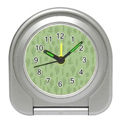 Cactus Pattern Travel Alarm Clock by Valentinaart