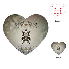 Wonderful Elegant Frog With Flowers Playing Cards Single Design (heart) by FantasyWorld7