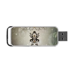 Wonderful Elegant Frog With Flowers Portable Usb Flash (two Sides) by FantasyWorld7