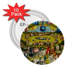 Hieronymus Bosch The Garden Of Earthly Delights 2 25  Buttons (10 Pack) 