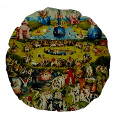 Hieronymus Bosch The Garden Of Earthly Delights Large 18  Premium Round Cushions by impacteesstreetwearthree