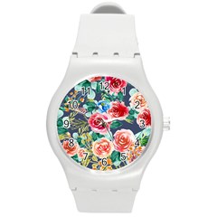 Watercolour Floral  Round Plastic Sport Watch (m) by charliecreates