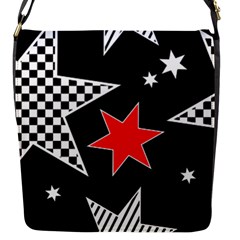 Questioning Anything - Star Design Flap Closure Messenger Bag (s) by WensdaiAmbrose