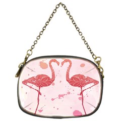 Pink Watercolour Flamingo Chain Purse (one Side) by charliecreates