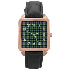 Abercrombie Tartan Rose Gold Leather Watch  by impacteesstreetwearfour