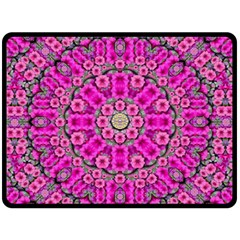 From The Sky Came Flowers In Calm Bohemian Peace Fleece Blanket (large)  by pepitasart
