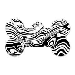 Lines Abstract Distorted Texture Dog Tag Bone (one Side) by Pakrebo