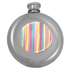 Watercolour Watercolor Background Round Hip Flask (5 Oz) by Pakrebo